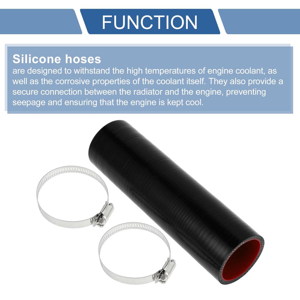 X AUTOHAUX 1 комплект Внутренний диаметр 48 мм/1,89" Длина 200 мм/7,87" Прямой 0 градусов Черный Красный