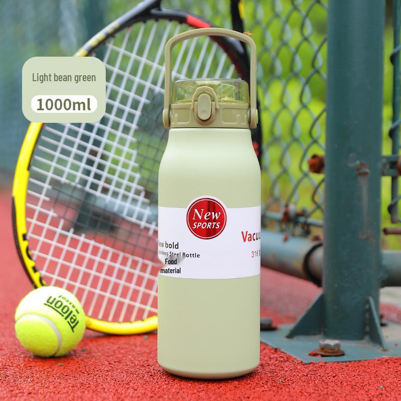 316 Stainless Steel Outdoor Fitness Water Bottle with Travel Kettle Design and Logo Print