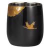 Maeju Lacquerware Shima Daruma Shiny Double-Layer Cup, Black, 8K-521