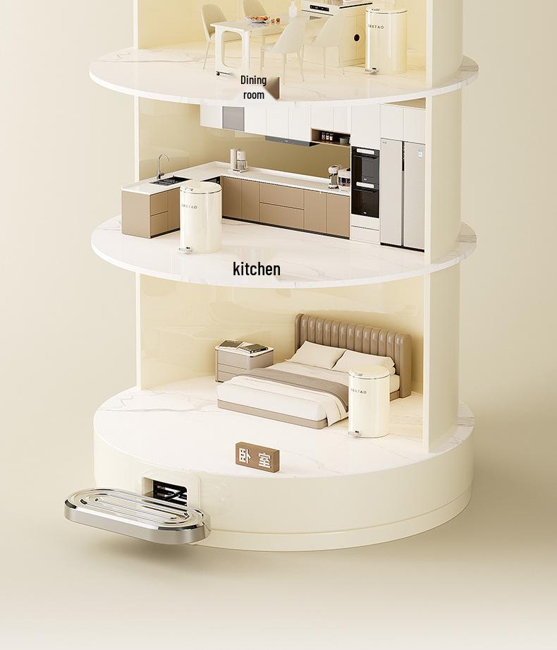 Luxury Stainless Steel Trash Can with Double Open Lid and Foot Pedal for Home