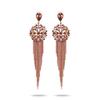 Stylish Latest Western Ear Rings Gold Plated Crystal Handmade Tassel Long Earrings for Girls and Women