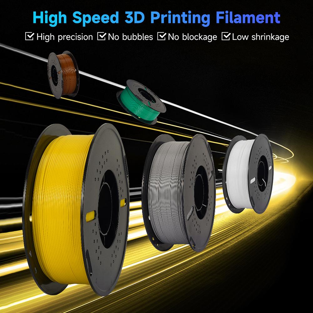 High Speed PETG 3D Printer Filament 1.75mm Hyper Printing Filament 1kg 2.2lbs Spool 3D Printing Material Accuracy ±0.02mm for Most FDM 3D Printers