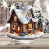 8 дюймов 2D Красочная Рождественская Снежная хижина Акриловое Настольное Украшение Семейная Деревня Миниатюрная Статуэтка Подарок на Тему Праздничного Дома