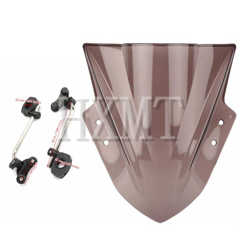 Motorcycle Windshield Windscreen With adjustable bracket Wind Screen For Yamaha MT125 FZ1 FZ6 FZ8 FZ8N XJ6 MT-01 MT03 MT09 MT07