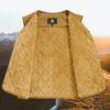 Autumn Winter Padded Warm Vest Men's Diamond Check Shoulder Undershirt Workwear Corduroy V Neck Jackets Men Clothing Large Size