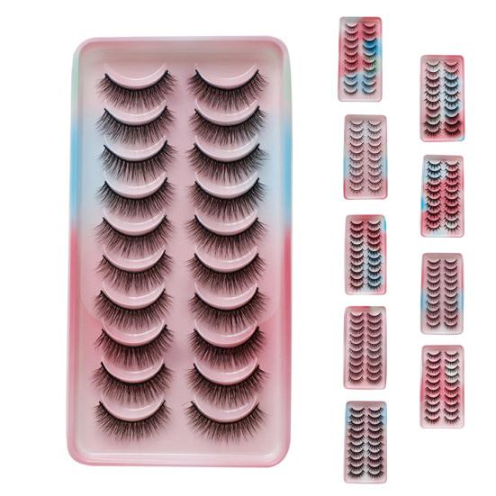10 пар/коробка модных накладных ресниц для вьющегося макияжа ручной работы