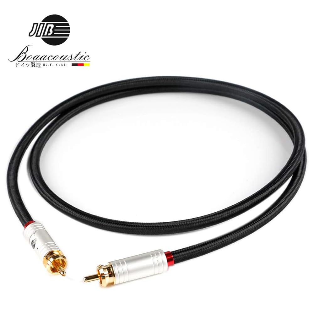 JIB Коаксиальный аудиокабель RCA на RCA, совместимый, длина 1 м (мужской) (мужской) кабель, сабвуферы, усилители, DVD-плееры, Blu-ray плееры, HDTV-телевизоры и т. д.. /