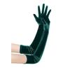 55CM Women Golden Velvet Long Autumn Winter Warm Black Evening Dress Etiquette Gloves Retro Style Banquet Accessories Elasticity