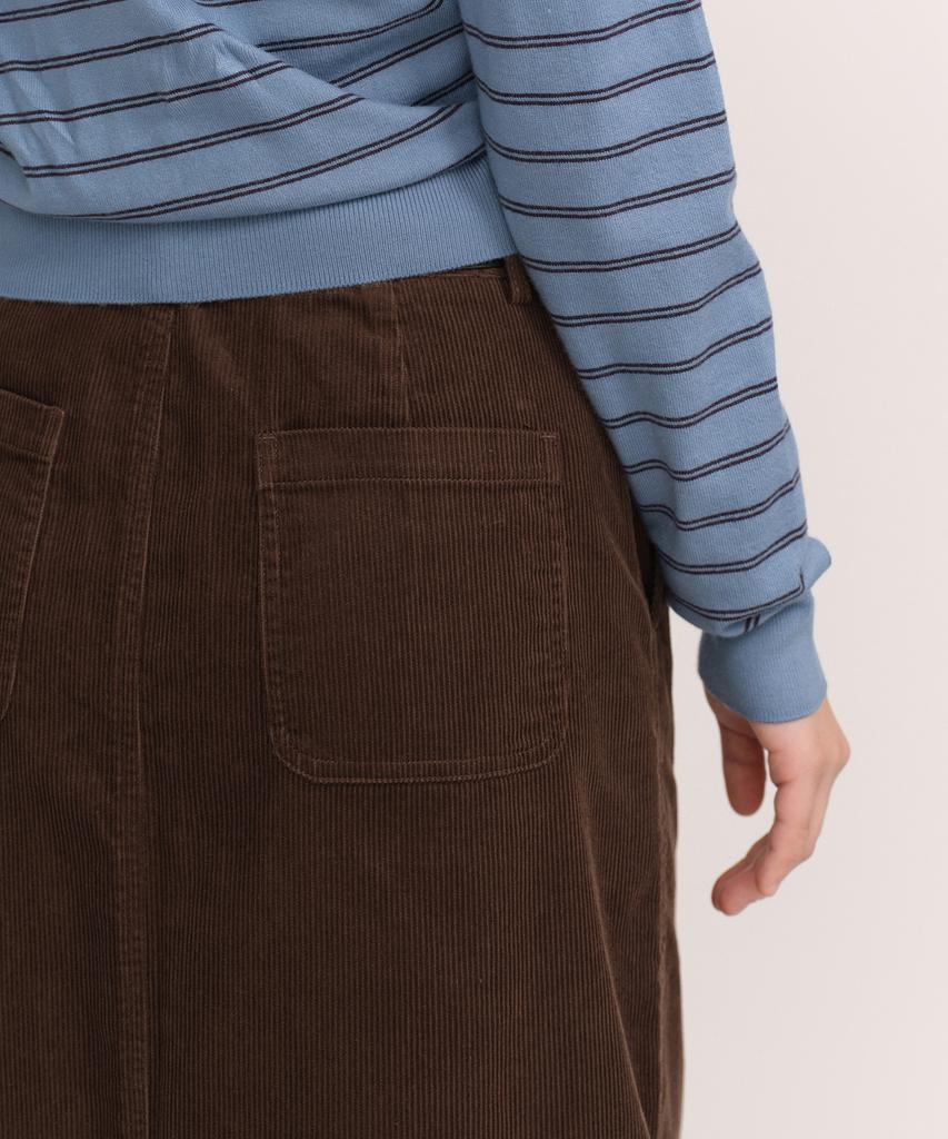 Musinsa Standard Woman 11W Corduroy Maxi Skirt [Brown]