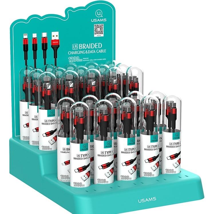 Usams Kabel Pleciony U5 2A Usb-C Czerwony/Red 1,2M Sj221Tc02 (Us-Sj221)