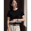 Базовая женская футболка Basic House с коротким рукавом из смесовой шелковой ткани