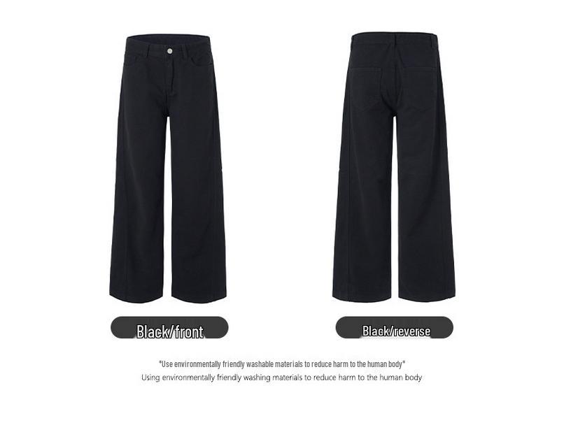 LKTM Американский Ретро Унисекс Брюки А-силуэта из Чистого Хлопка - Высококлассный Чистый Крой в Пол