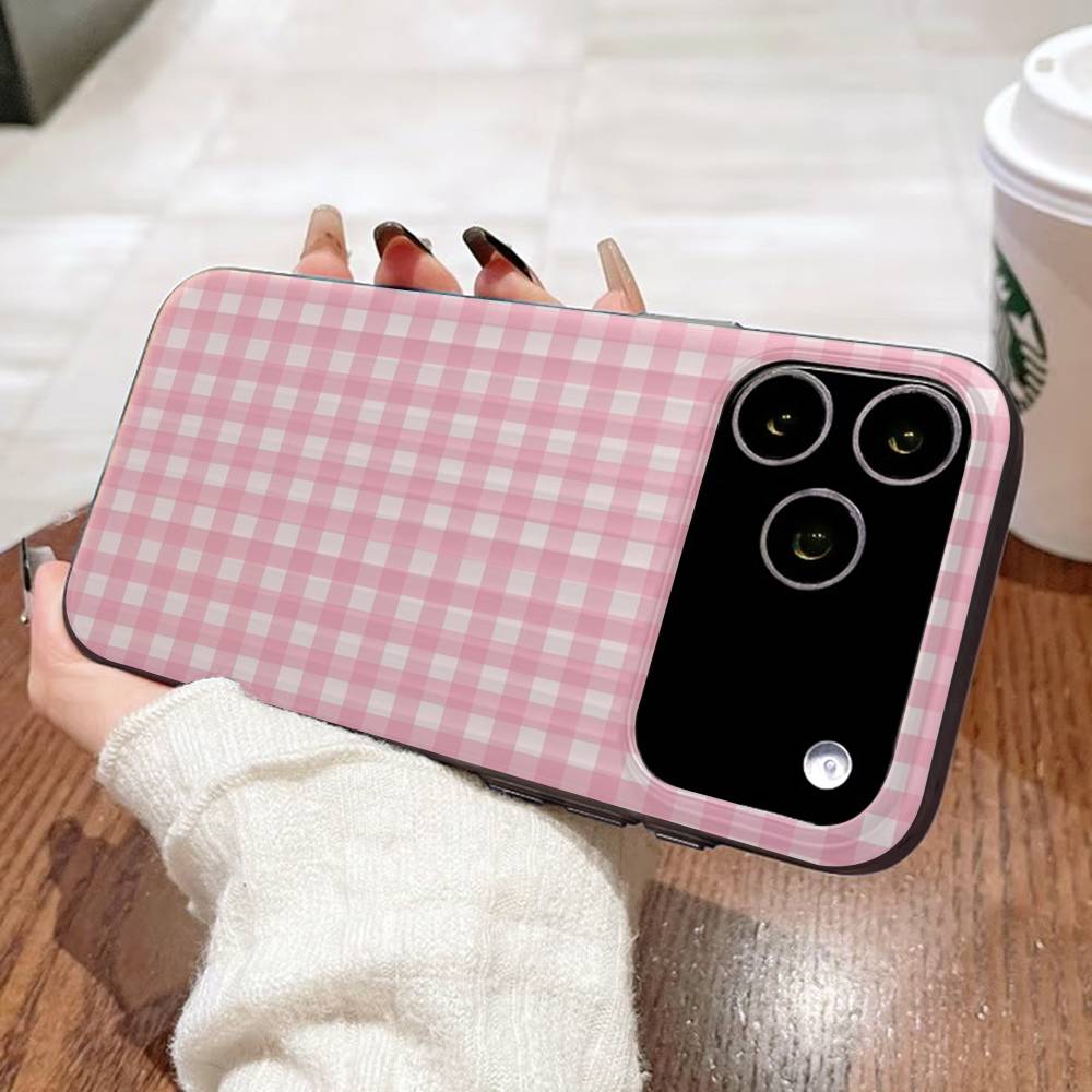 Простой шикарный решетчатый узор гофрированный узор для iPhone 17 16 15 14 13 12 11 16 Pro Max Plus Pro Нескользящий чехол для телефона
