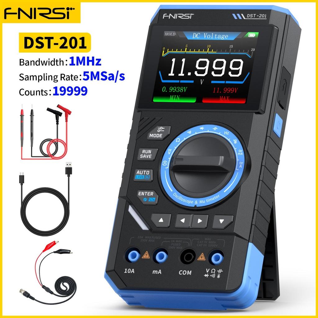 FNIRSI DST-210 Цифровой осциллограф-мультиметр 3-в-1 19999 отсчетов 10 МГц 48 Мвыб/с Портативный автомобильный осциллограф Электрический инструмент