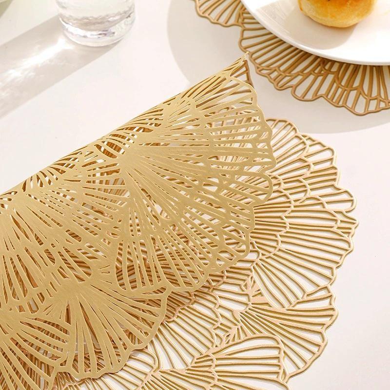 Placemat PVC Washable Mats for Dining Table Decor Mat Non-slip Placemat Set In Kitchen Accessories Cup Coaster Wine Pad