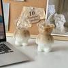 Мультяшная кофейная кружка в форме медведя Милая кружка-медведь Стеклянная чашка с соломинкой Молочная чашка с резьбой для женщин Детей Домашнее хозяйство Подарки на день рождения