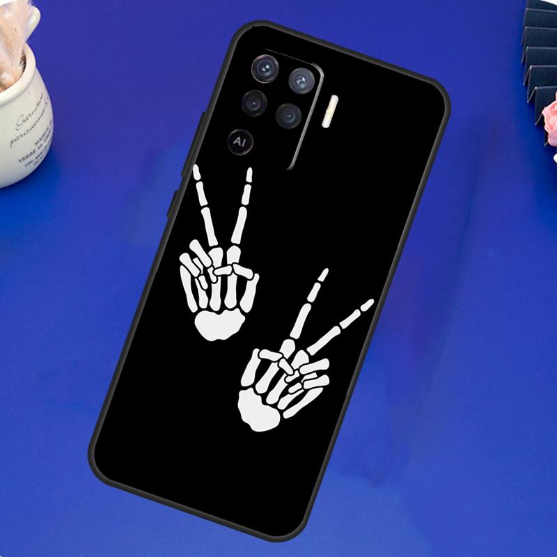 Чехол-скелет со средним пальцем для OPPO A17 A57 A77 A78 A15 A16 A52 A72 A76 A96 A74 A94 A5 A9 A31 A93 A54S A53S A57S