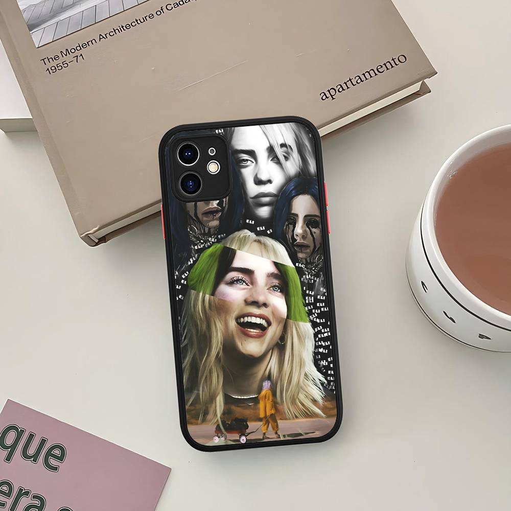 Поп E-EilishS Звезда B-billieS Для IPhone 16 15 13 12 14 11 Pro Max X XS MAX Цветной Чехол Матовый Силиконовый Чехол для Телефона