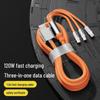 120W Fast Charging Transparent Luminous Digital Three-in-One Data Cable