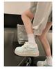 Fashion Vulcanized shoes for women in spring 2024, new thick soled height increasing round toe sports and leisure versatile white shoes