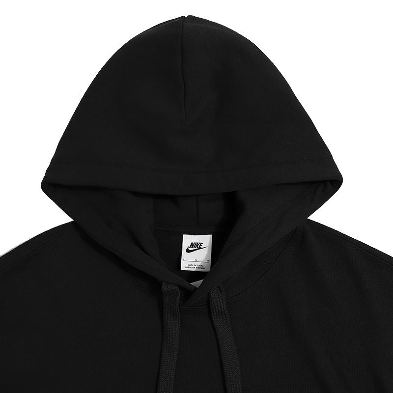 Nike Спортивная одежда с вышитым логотипом, однотонная мужская толстовка с капюшоном, черные DA0024-010