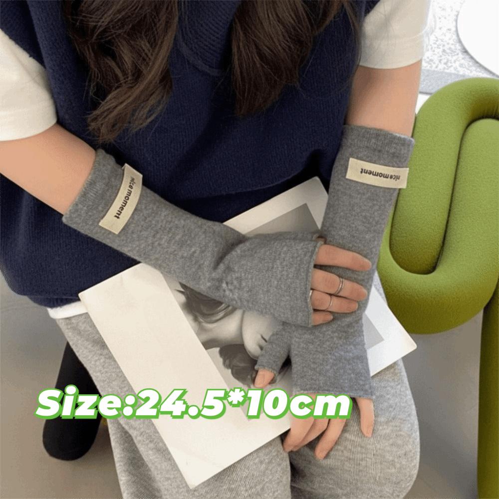 Arm Warmers Long Wrist Gloves Cashmere Elbow Mittens Korean-Style Knitted Gloves Girls Women