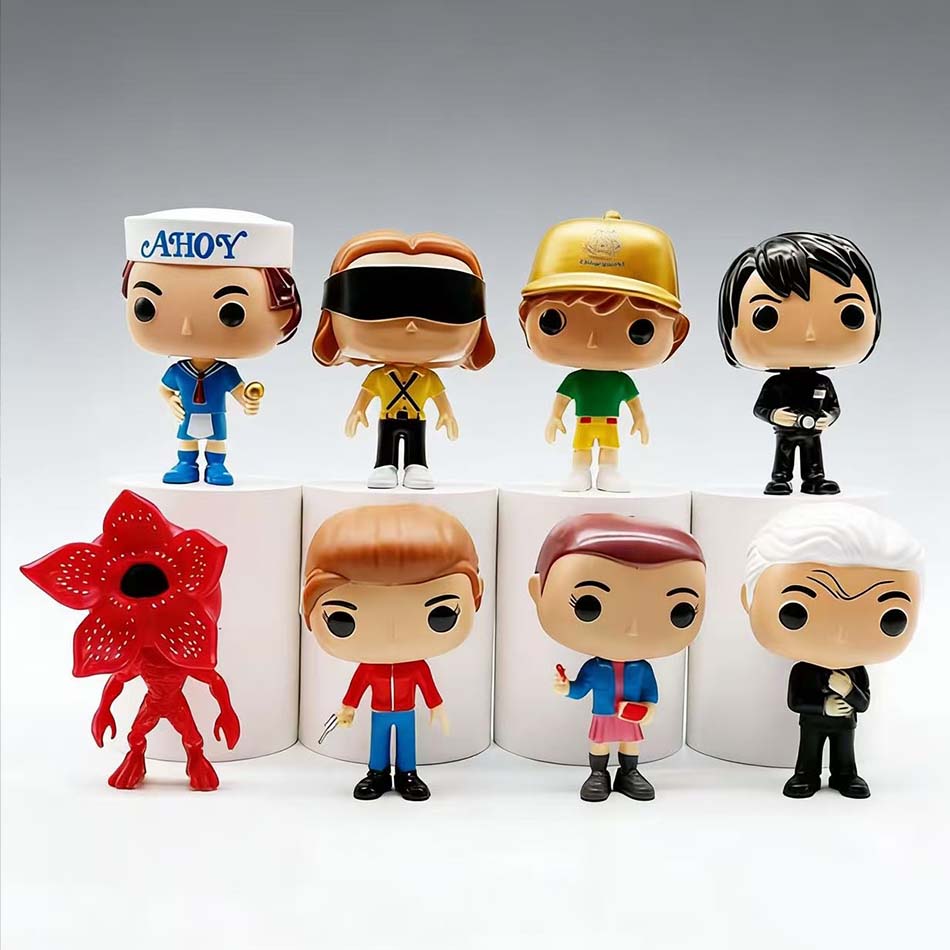sold Eleven Dustin Steve Robin 10cm Action Figure Toys Vinyl Dolls for Collection