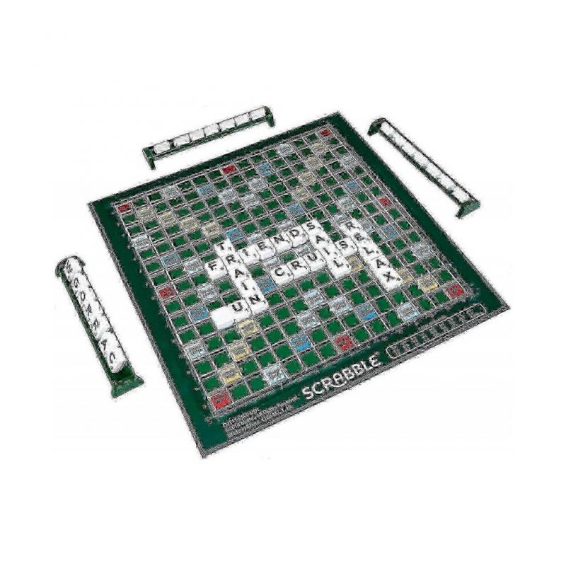Large Scrabble Game with Rotating Wooden Board