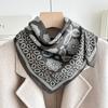 Orange Cashew Flower Cotton And Linen Headband Silk Scarf 70 Small Square Scarf Women'S Thin Scarf Scarf Linen Headscarf Versatile Shirt