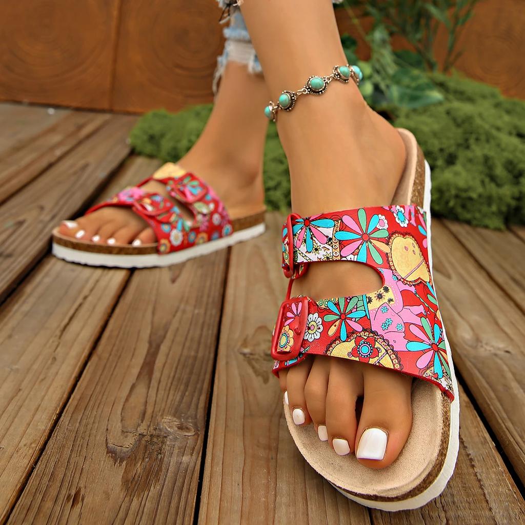 Fashion Summer Women Slippers New Comfortable Fashion Flats Sandals Anti-slip Slippers Buckle Beach Shoes Slides Women Zapatos De Mujer