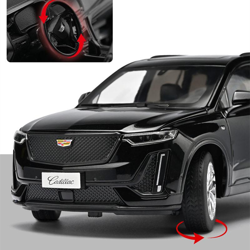 AABHU1 1:24 Cadillac XT6 SUV Alloy Car Model Diecast Metal Off-road Vehicles Car Model Sound and Light Simulation Collection Decoration