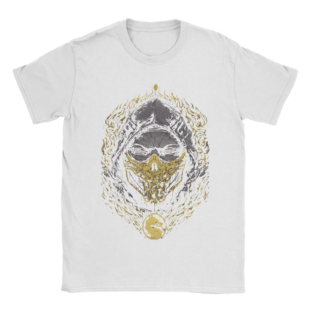 Игровые футболки Mortal Kombat Мужские Винтажные Футболки из Чистого Хлопка Футболка с Круглым Вырезом и Коротким Рукавом Графическая Одежда