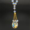 Virgin Mary Baby Jesus Glass Medal Car Pendant for Women Men Stainless Steel OUR LADY Catholic Amulet Prayer Beads Chain Jewelry