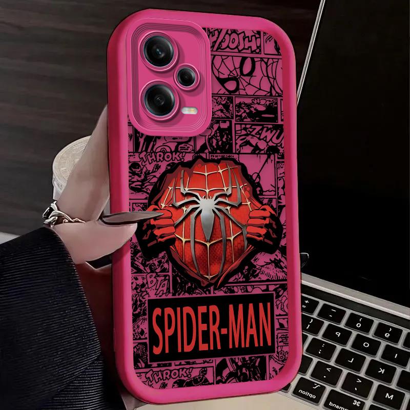 Чехол Marvel Comics Black Spider Man для Xiaomi Redmi Note 13 14 12 11 Pro Plus 5G 14S 12S 11S 10S 10 9 Redmi 14C 13C 12C 12 4G