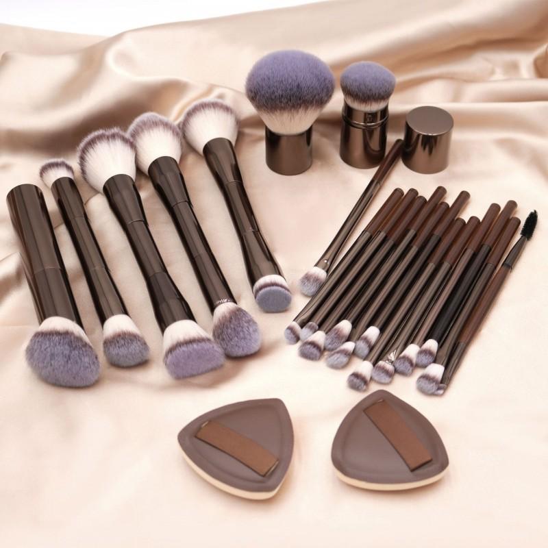 20Pcs Professional Face Makeup Brush Set Retractable Foundation Dual-Ended Powder Blush