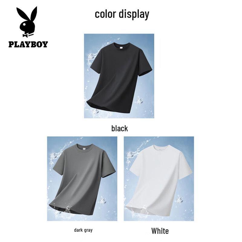 PLAYBOY Мужская тяжелая хлопковая футболка с принтом