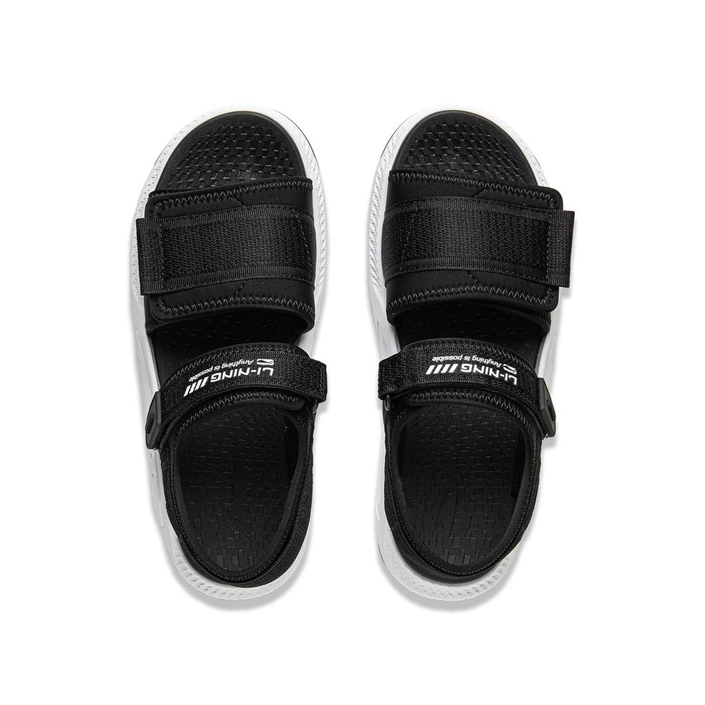 Li Ning Kids Sports Lifestyle Series Non-Slip Lightweight Fashion Slip-Resistant Wear-Resistant Rebound Kids Sandals Kids Sandals Black YKUV018-1