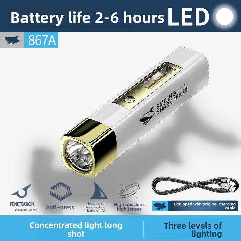 3 Modes Portable 2 IN 1 Ultra Bright Tactical LED Flashlight Mini Outdoor Flashlight With USB Charging