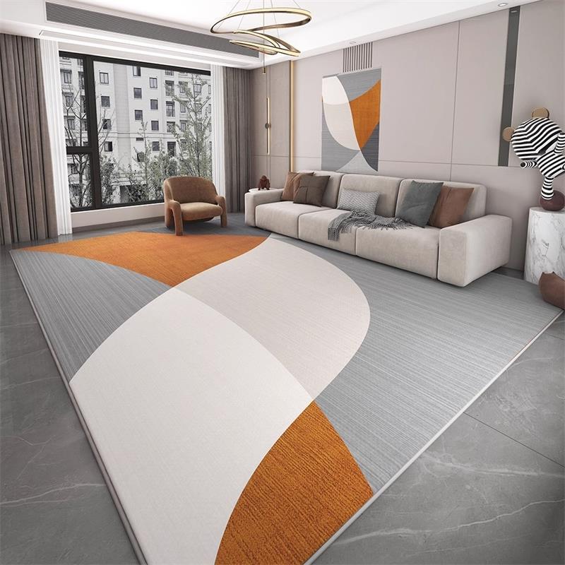 Modern Geometric Pattern Living Room Carpet Soft Non-slip Gaming Room Decoration Rug Light Luxury Easy Clean Coffee Tables Mat