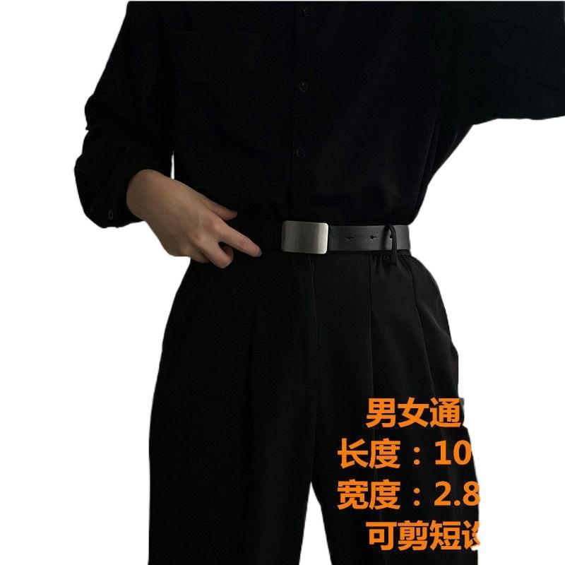 Стильный минималистичный черный полиуретановый ремень для мужчин и женщин, универсальный модный аксессуар