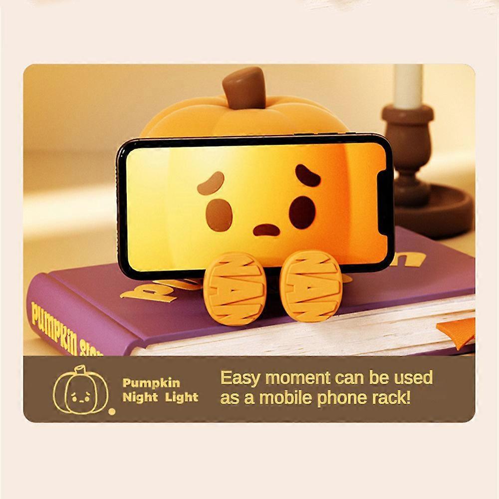 Pumpkin Buddy Light, Cute Pumpkin Decor Silicone Rechargeable Night Lamp