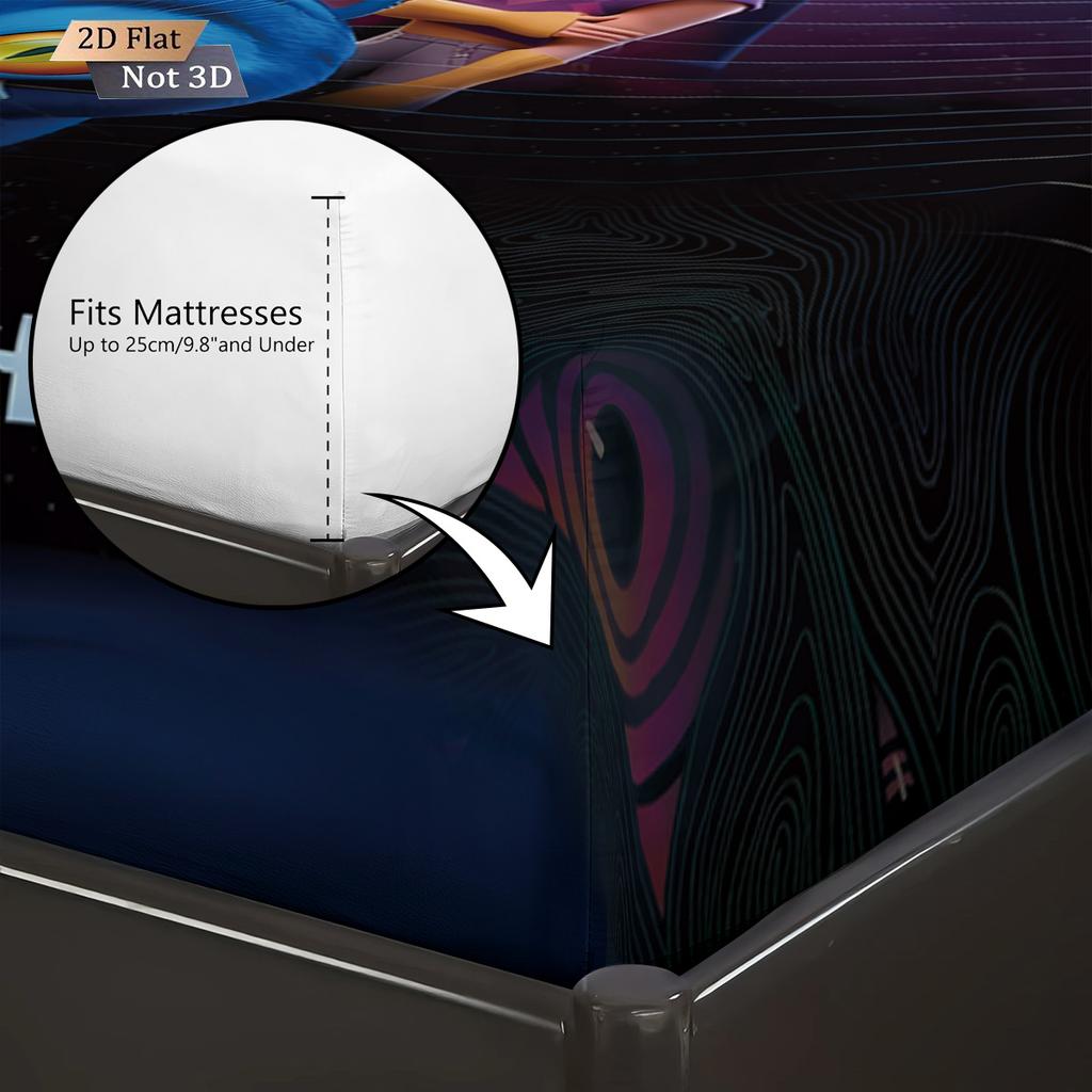 3pcs K-Pop Demon Hunters Printed Chipless Bed Sheet Set Multi Size Soft Bed Cover Bedroom Bedding Decoration Machine Washable