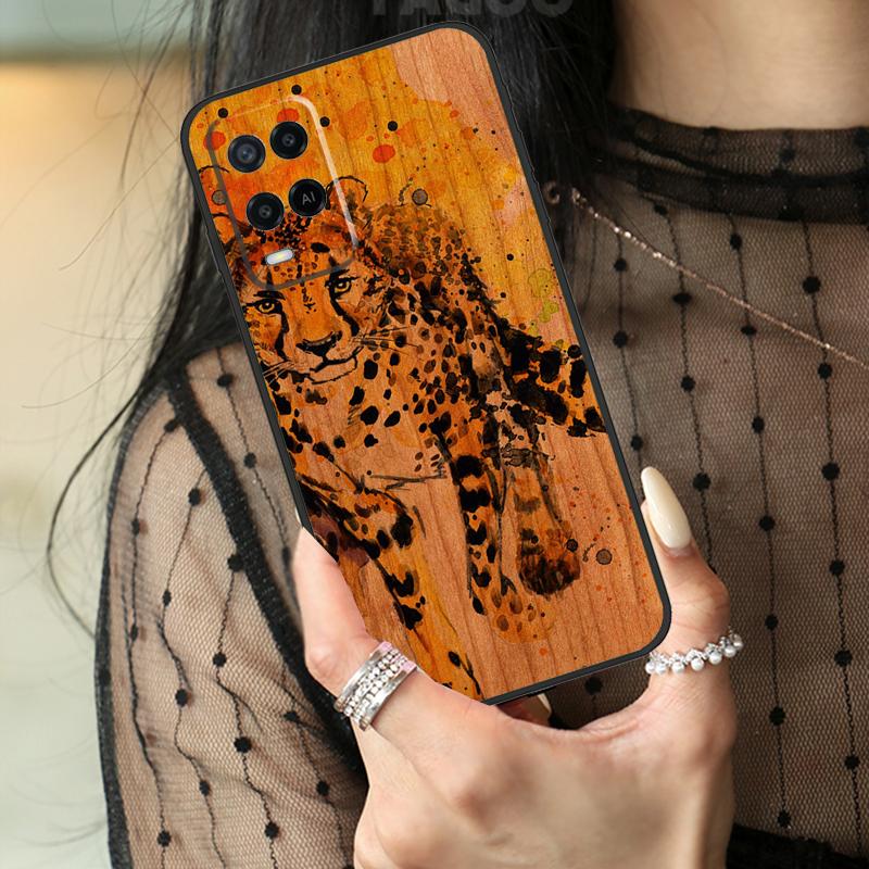 Олень Лев Слон Деревянный Чехол с Животными Для Oppo A5 Pro A15 A17 A57 A77 A18 A38 A58 A78 A98 A94 A74 A54 A40 A60 A80 A96 A76 A16