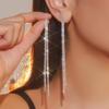 Новые корейские серьги-пусеты с кисточками из страз - Креативные висячие украшения с инкрустацией бриллиантами для женщин