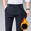 Осенние и зимние мужские толстые бархатные/обычные повседневные брюки деловые универсальные эластичные прямые брюки мужские брюки