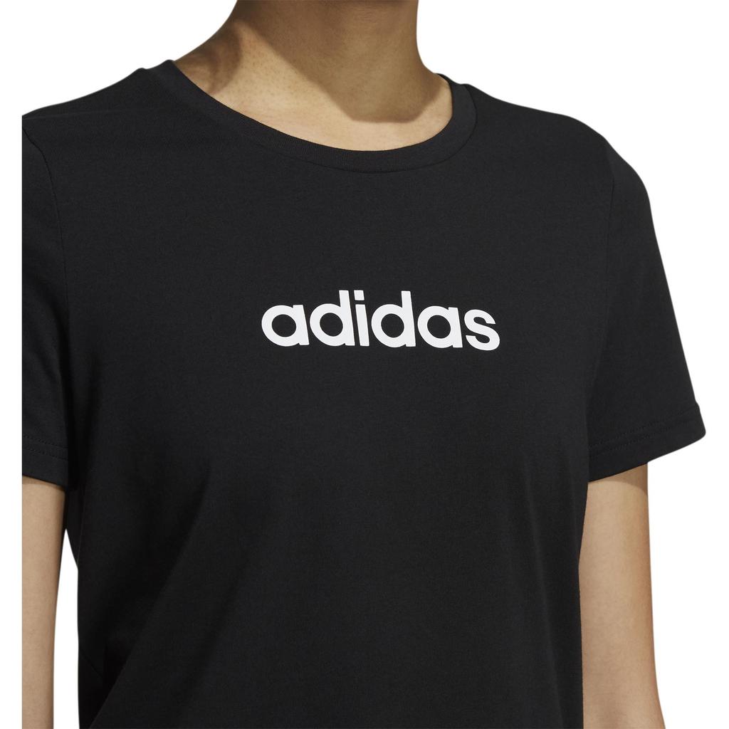 adidas Neo Logo Sport Круглый вырез с коротким рукавом Женские топы Черные GS5177
