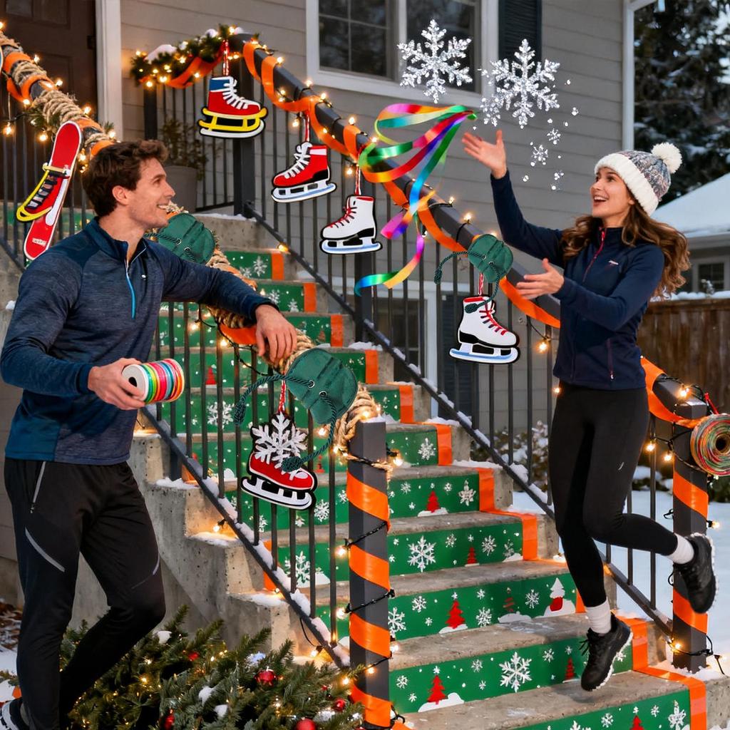 Garland Ties Reusable Padded Protective Hanger Holiday Garland Ties for Indoor Home Fireplace Mantle Railing Stairs Light