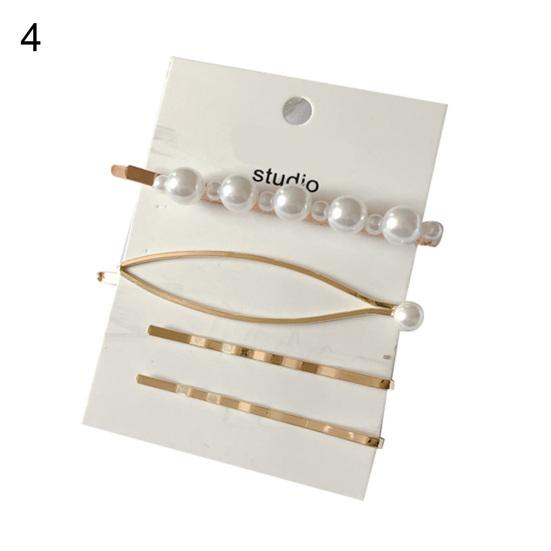 4 шт./компл., заколка для волос с бантом в форме сердца и искусственным жемчугом для девочек, заколка для волос, головной убор, подарок