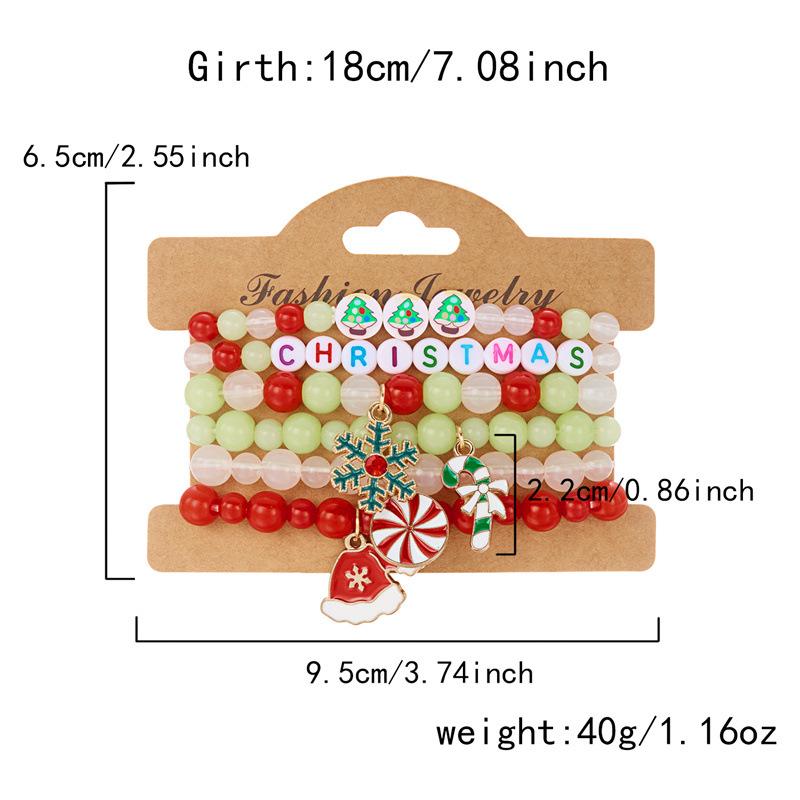 Clay Crystal Christmas Bracelet Set for Women Drip Glaze Christmas Color Alphabet Letter Beads Bracelet Kit Women Girls New Year Jewelry Accessories