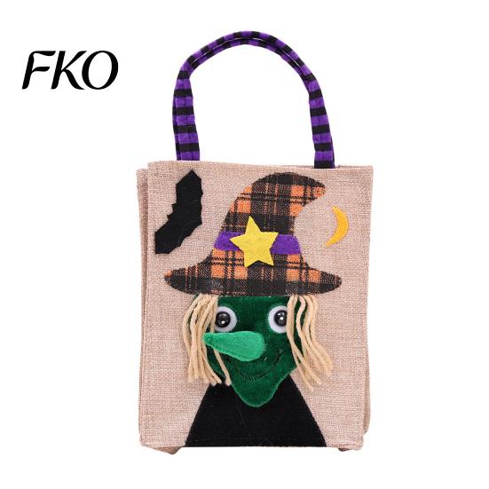 Halloween Candy Bags Trick or Treat Bags, Kids Non Woven Pumpkin Ghost Reinforced Handle Tote, Reusable Goodie Spooky Party Favor Gift